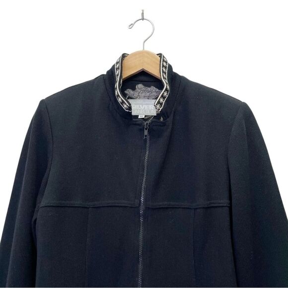 Vintage Dorothy Schoelen Black Ribbed Knit Sweater Skirt & Jacket Set Size 10 - Picture 5 of 16